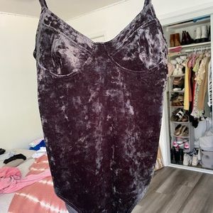 Forever 21 Black Velvet Bodysuit